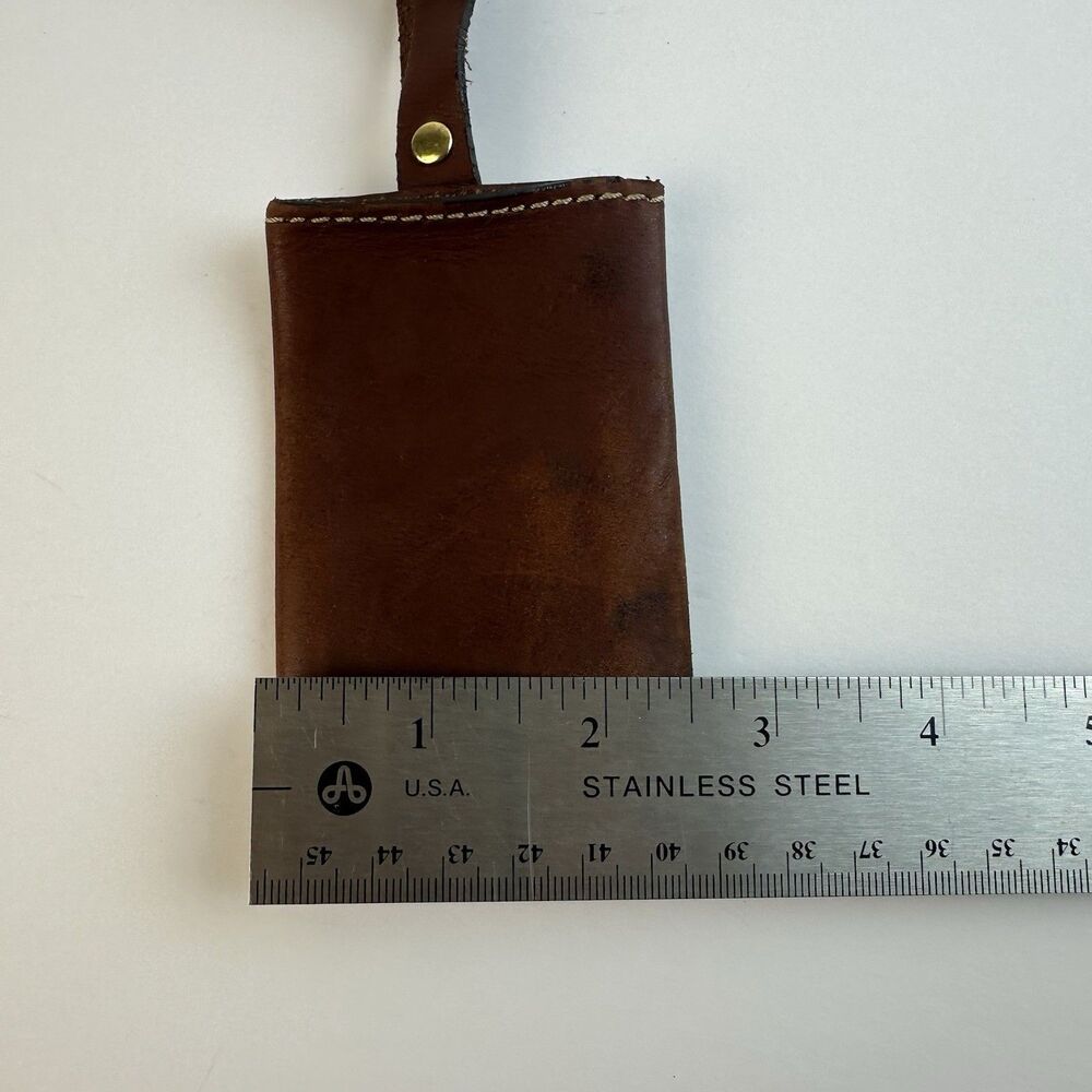 Hartmann Brown Leather Luggage Suitcase ID Tag Double Snap Closure - Picture 8 of 9